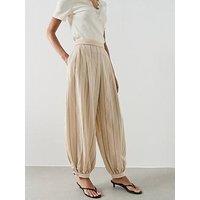 Mango Striped Lyocell Balloon Pants - Cream