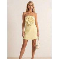 Style Cheat Corsage Mini Dress - Yellow