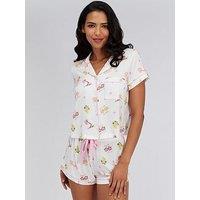 Boux Avenue Ciao Bella Modal Short Pyjama Set - Ivory Mix