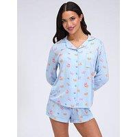Boux Avenue Breakfast Modal Short Pyjama Set - Blue