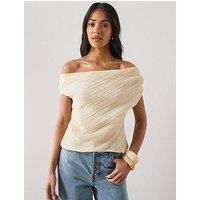 Mango Draped Asymmetrical Blouse - Cream