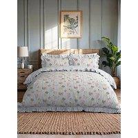 Chelsea Peers Fruit Print Reversible Frill Stripe 100% Cotton Duvet Set - Blue