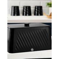 Swan Windsor 16L Bread Bin, Scuff Resistant, Iron, Black