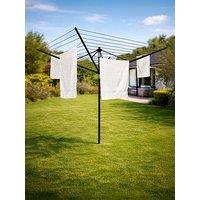 Swan Stealth 60M Rotary Airer With Cover & Peg Bag, Aluminium, Matt Black