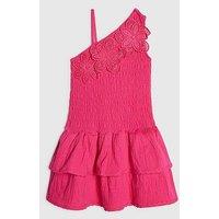 River Island Mini Girls Crochet Flower Dress - Bright Pink