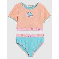 River Island Mini Girls Shell Elastic Top Bikini - Orange