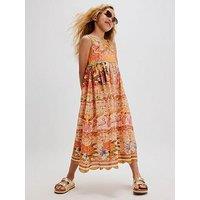 River Island Older Girls Del Maar Scallop Maxi Dress - Orange