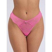 Boux Avenue Poppy Lace Thong - Hot Pink