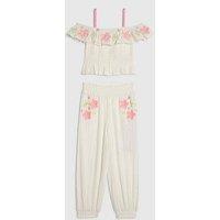 River Island Older Girls Floral Cami And Trousers Set - White