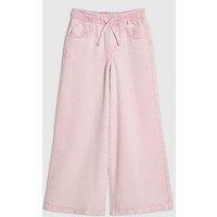 River Island Older Girls Loose Fit Pyjama Style Jeans - Pink