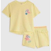 River Island Mini Girls Sassy Vibes Shorts Set - Yellow