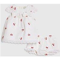 River Island Baby Girls Heart Cherry Dress Set - White