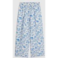 River Island Older Girls Floral Santorini Toile Trousers - Blue