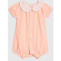 River Island Baby Girls Frill Heart Romper - Orange