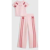 River Island Older Girls Bow Tracksuit Set - Pink
