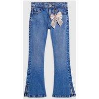 River Island Older Girls Flared Keychain Jeans - Blue