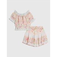 River Island Older Girls Under The Sea Skirt Set - Peach