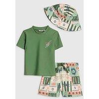 River Island Mini Boys Tiger Swim Top And Shorts Set - Khaki