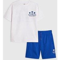 River Island Older Boys Studios Back Print T-Shirt And Shorts Set - Blue