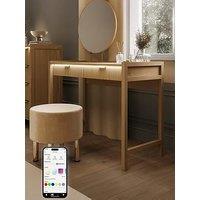 Xr Living Dakota Dressing Table With App Control Lights - Oak