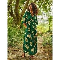 Fatface Paige Floral Midi Dress - Green