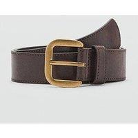 Mango Square Buckle Belt - Brown