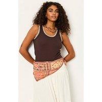 Fatface Bella Rib Vest - Brown