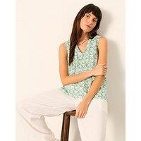 Fatface Etta Fan Geometric Cami Top - Cream