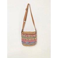 Fatface Raffia Woven Crossbody Bag
