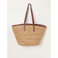 Fatface Raffia Tote Bag - Beige