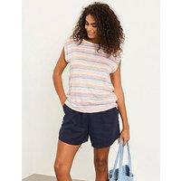 Fatface Lou Stripe Linen T-Shirt