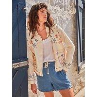 Fatface Shells Embroidered Jacket - Cream