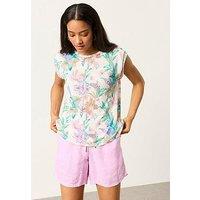 Fatface Lou Linen Tropical Print Tank