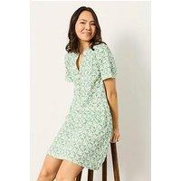 Fatface Maggie Fan Geometric Jersey Dress - Cream