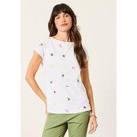 Fatface Embroidered Palm Tree T-Shirt - White