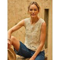 Fatface Palm Pattern Tank - Beige