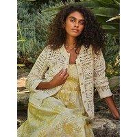 Fatface Daisy Cardigan - Beige