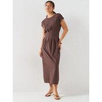Jdy Rebekka Life Midi Dress - Brown