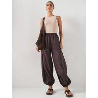 Vero Moda Vmlotus Nw Balloon Trousers Wvn Exp Sb2 - Brown
