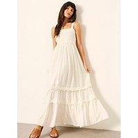 Fatface Clara Dobby Midi Dress - Cream
