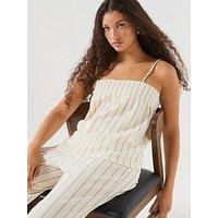 Only Mika Stripe Cami Top - Beige