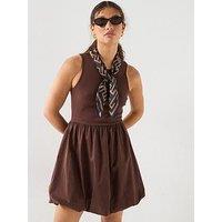 Pieces Penya Sleeveless Mini Dress - Brown