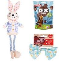 Rosewood Easter Rabbit Toy/Dog Safe Choc Drops And Bowtie Gift Set