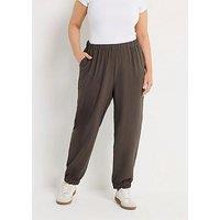 Yours Curve Airflow Balloon Trousers - Brown