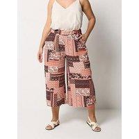 Yours Curve Paisley Print Jersey Culotte - Orange
