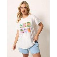 Yours Curve Placement Core T-Shirt - White