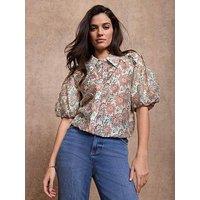 Mint Velvet Floral Print Puff Sleeve Shirt