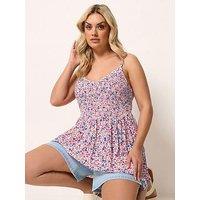 Yours Curve Shirred Smock Cami Top