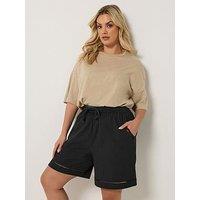 Yours Curve Ladder Shorts - Black