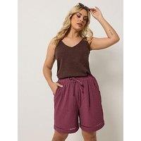 Yours Curve Ladder Shorts - Pink